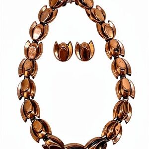 Vintage Copper Necklace and Earring Set